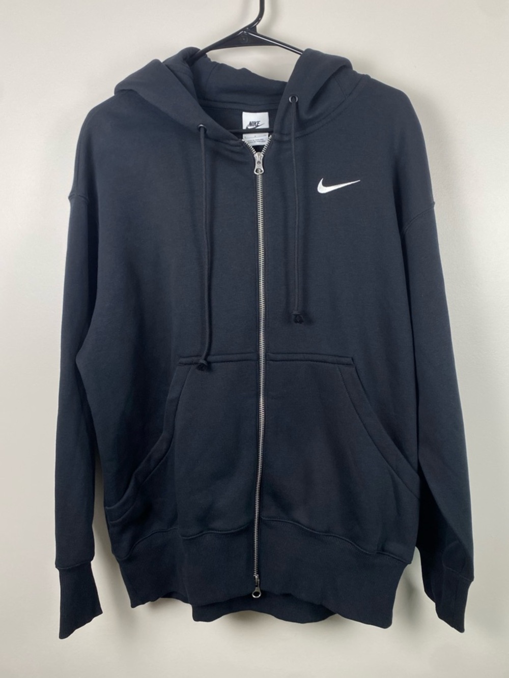 NWT Nike Women's Black Zip-Up Oversized Fit Hoodie Small
